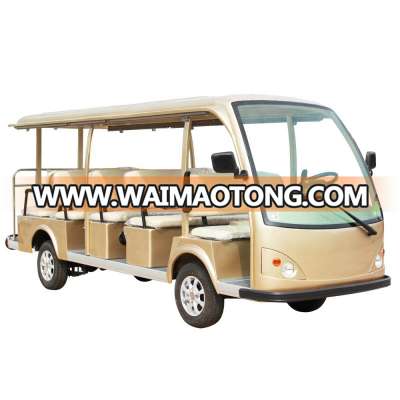 Black 14 Person Electric Sightseeing Bus 7.5KM Motor 72V Electric Sightseeing Car